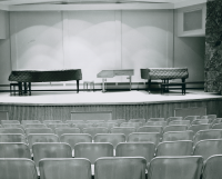 Thumbnail for 'Pianos on Display on the Quigley Auditorium Stage, circa late 1960s.'