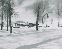 Thumbnail for 'Winter view of the Student Union from the southeast, late 1950s.'