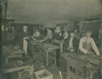 Thumbnail for 'A Manual Training (Industrial Arts) class in North Hall (Taylor Hall) circa 1918.'