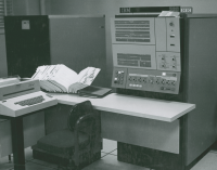 Thumbnail for 'An IBM model 360 mainframe computer located in Taylor Hall, circa 1970.'