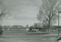 Thumbnail for 'View of Mountaineer Gymnasium and the Student Union from the south-southeast, circa late 1960s.'