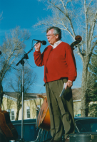 Thumbnail for 'Western President Harry Peterson speaks to the Centennial Downtown celebration crowd, April 16, 2001.'