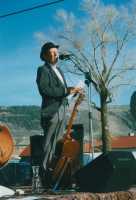 Thumbnail for 'Western Professor Paul Edwards addresses the Centennial Downtown crowd, April 16, 2001.'