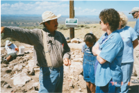 Thumbnail for 'Dr. Mark Stiger continues a tour of the Tenderfoot Mountain archaeological site, July 2001'