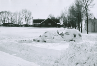 Thumbnail for 'Winter Carnival snow sculpture northwest of Leslie J. Savage Library'