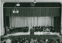 Thumbnail for 'Western music instructor Paul Todd performs at Commencement exercises in Taylor Hall Auditorium, circa 1958.'