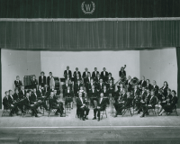 Thumbnail for 'The 1961-62 WSC Concert Band in uniform, Taylor Hall Auditorium.'