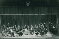 Thumbnail for 'The 1939-40 WSC orchestra poses for a photograph in Taylor Hall Auditorium.'