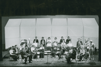 Thumbnail for 'Instructor Brian Walton and the WSC Orchestra pose for a photograph in Taylor Hall Auditorium, 1977.'