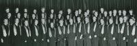 Thumbnail for 'A 1951 Western mixed chorus poses in Taylor Hall Auditorium.'