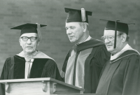Thumbnail for 'Professor Gus Grosland, President John Mellon, and Paul 