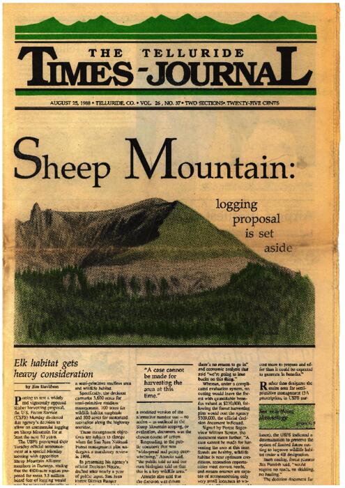 Thumbnail for 'Sheep Mountain: Logging Proposal is Set Aside'